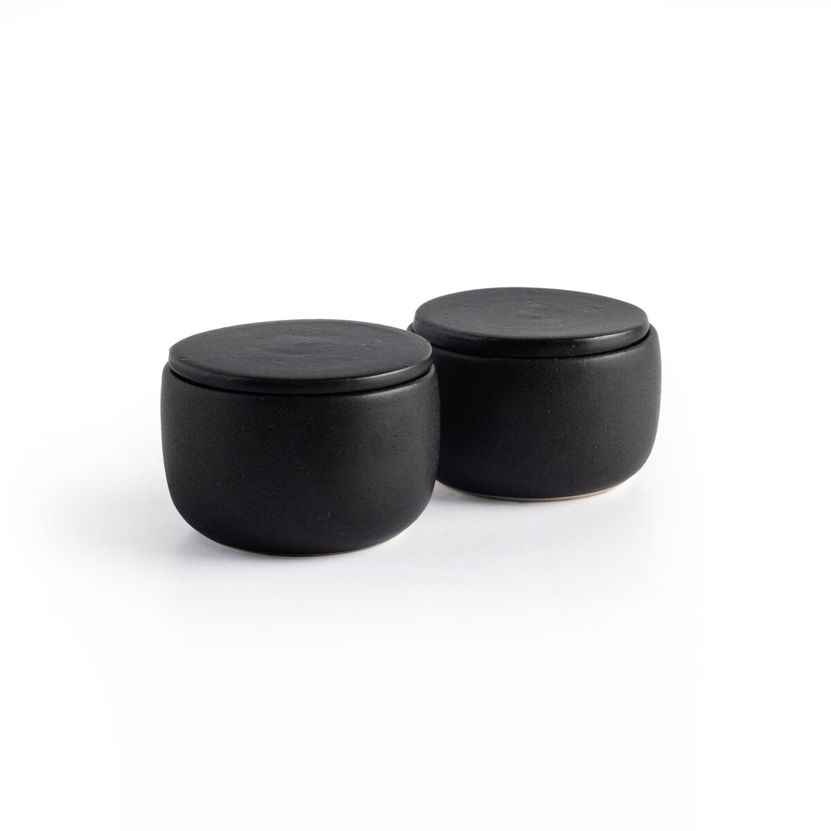 Nelo Salt Jar, Set of 2 - Matte Black