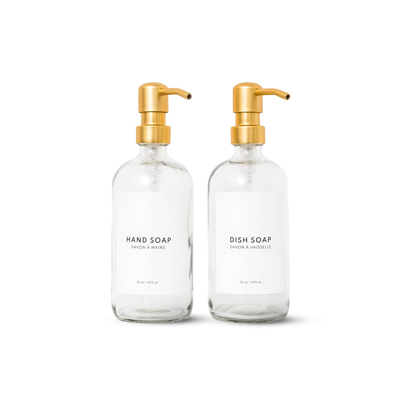 16 oz Clear Glass Soap Dispenser