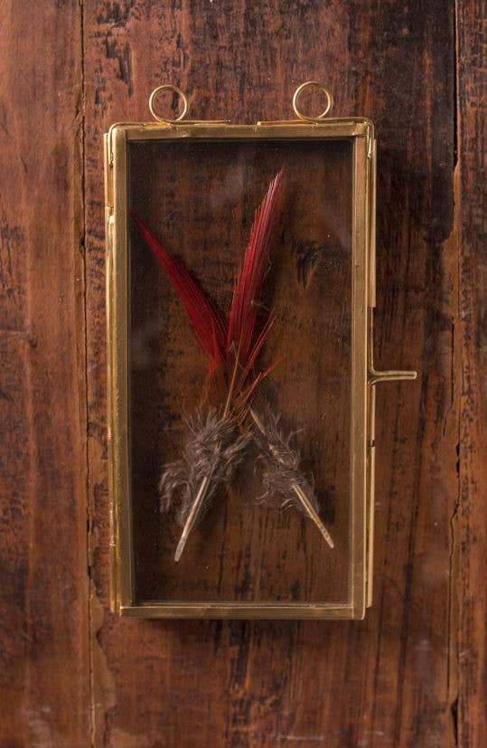 BRASS FRAME WITH HANGING LOOPS 2.5"X5"