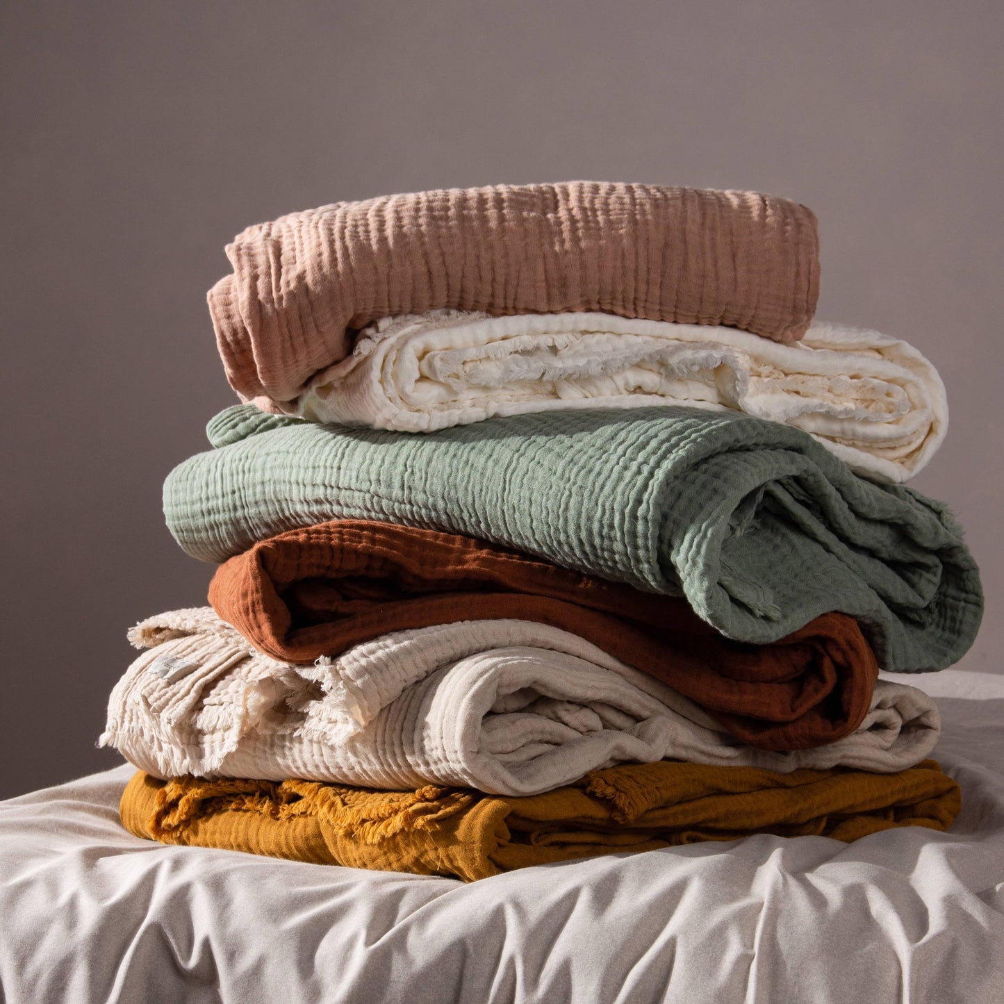 Lark Muslin Cotton Oversized Throw Natural