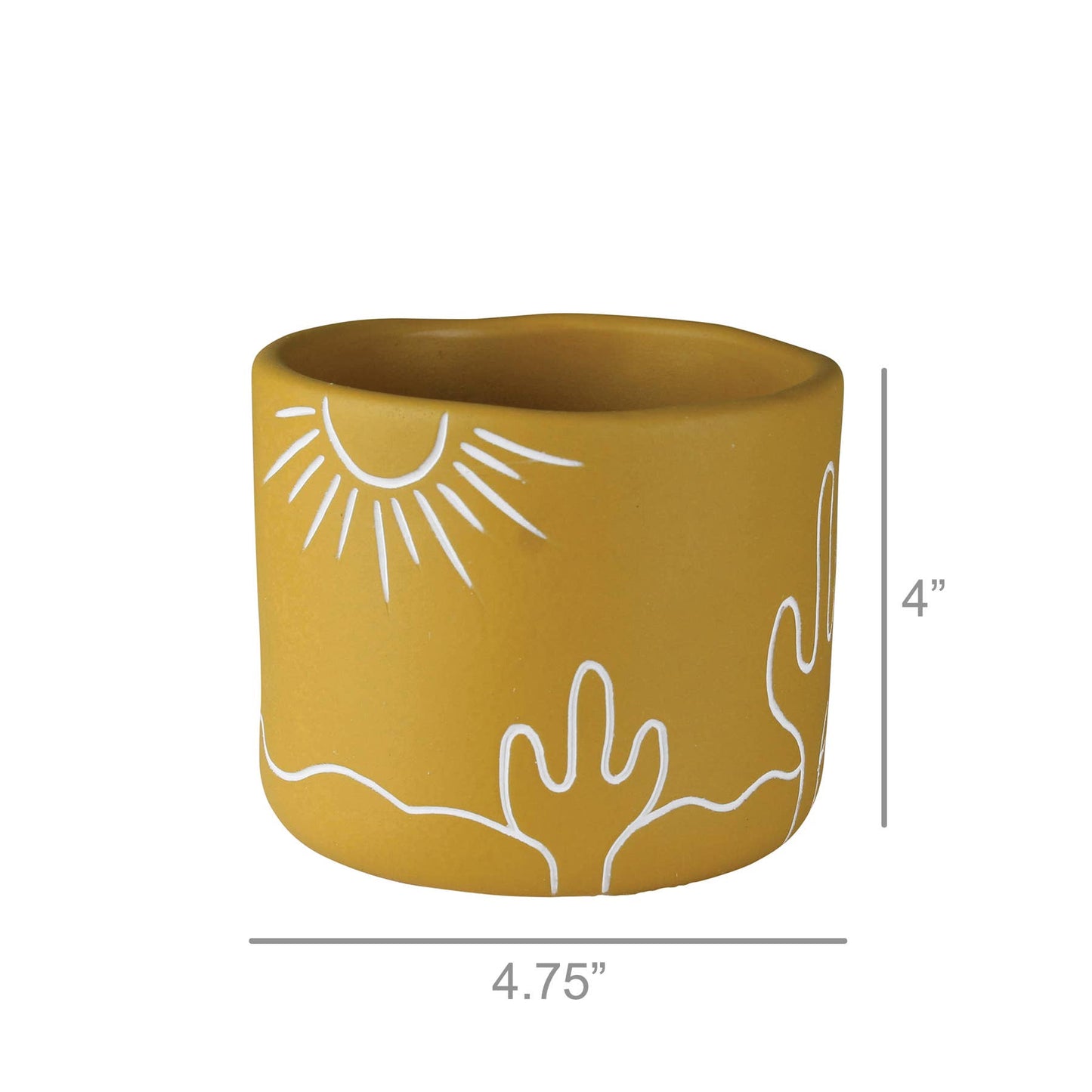 Desert Vista Cachepot, Cement, Ochre - Sm