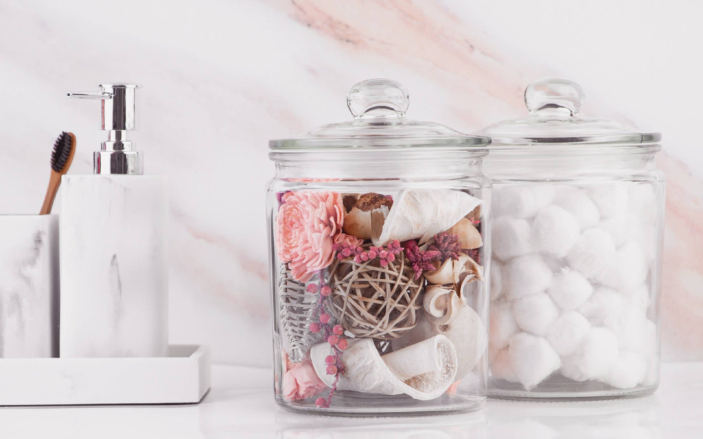 Kook Glass Kitchen Jars, 1/2 Gallon, Set of 2