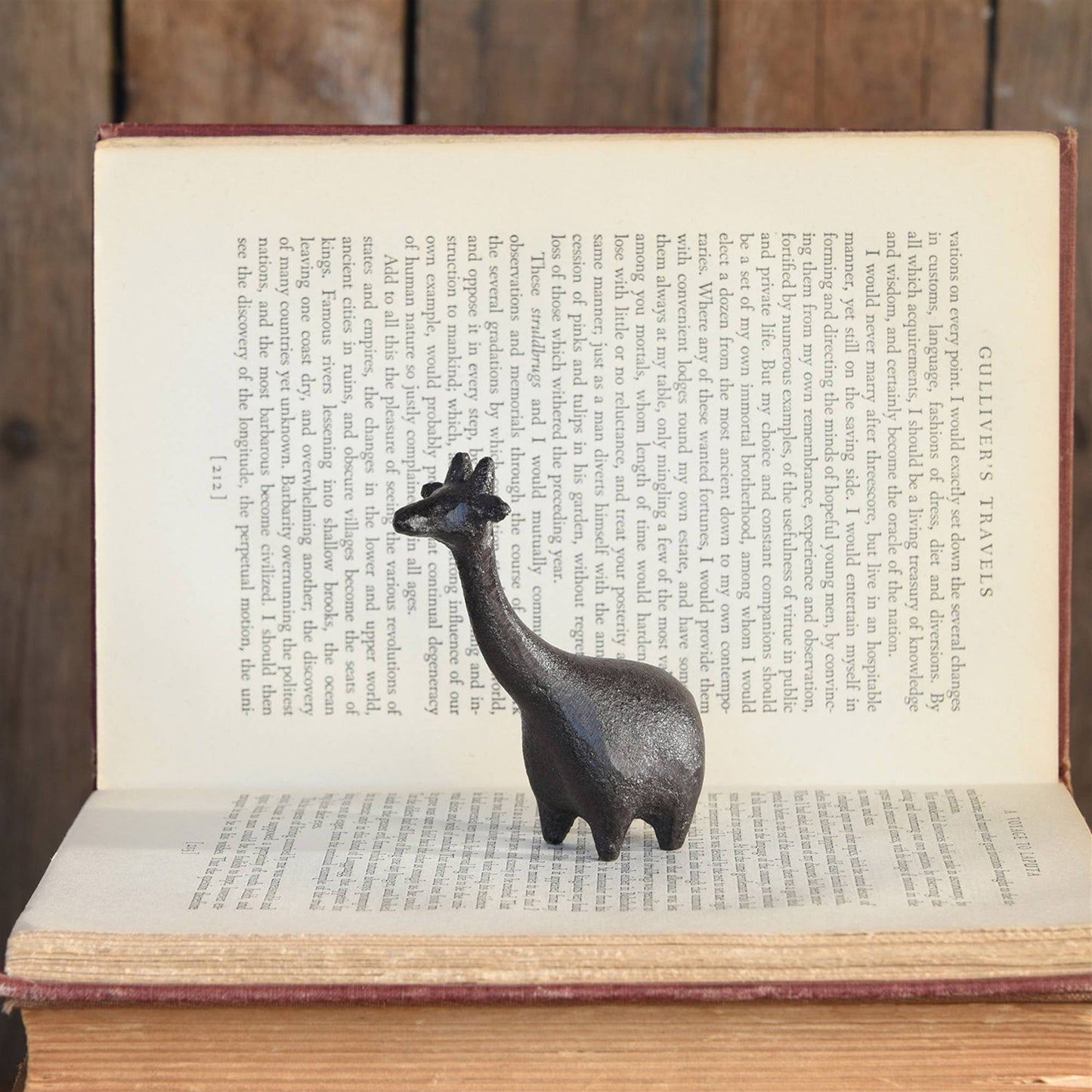 Botero Critter Giraffe, Cast Iron - Brown