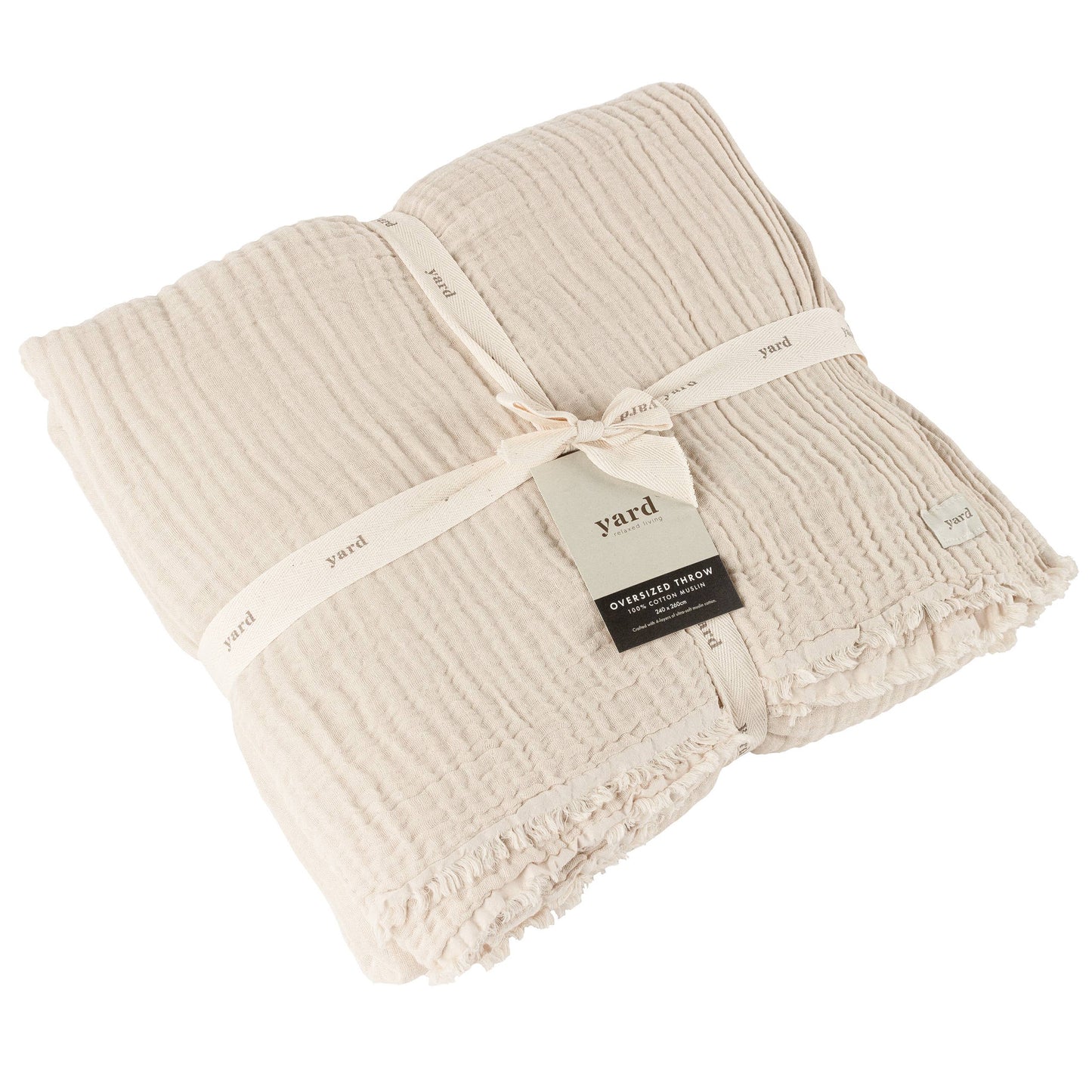 Lark Muslin Cotton Oversized Throw Natural