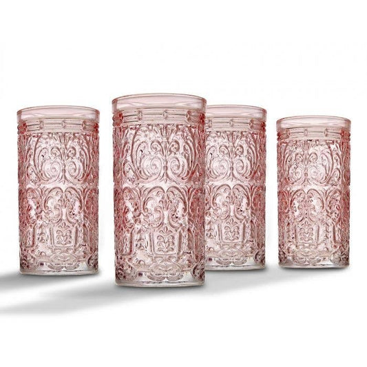 Set of Four Jax Pink Highballs 14oz