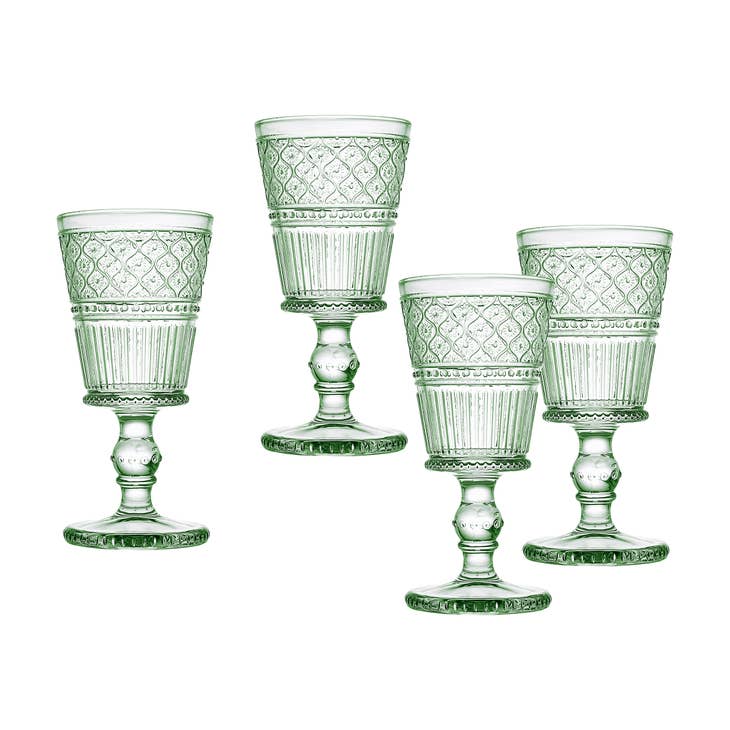 Set of Four Green Claro Goblet