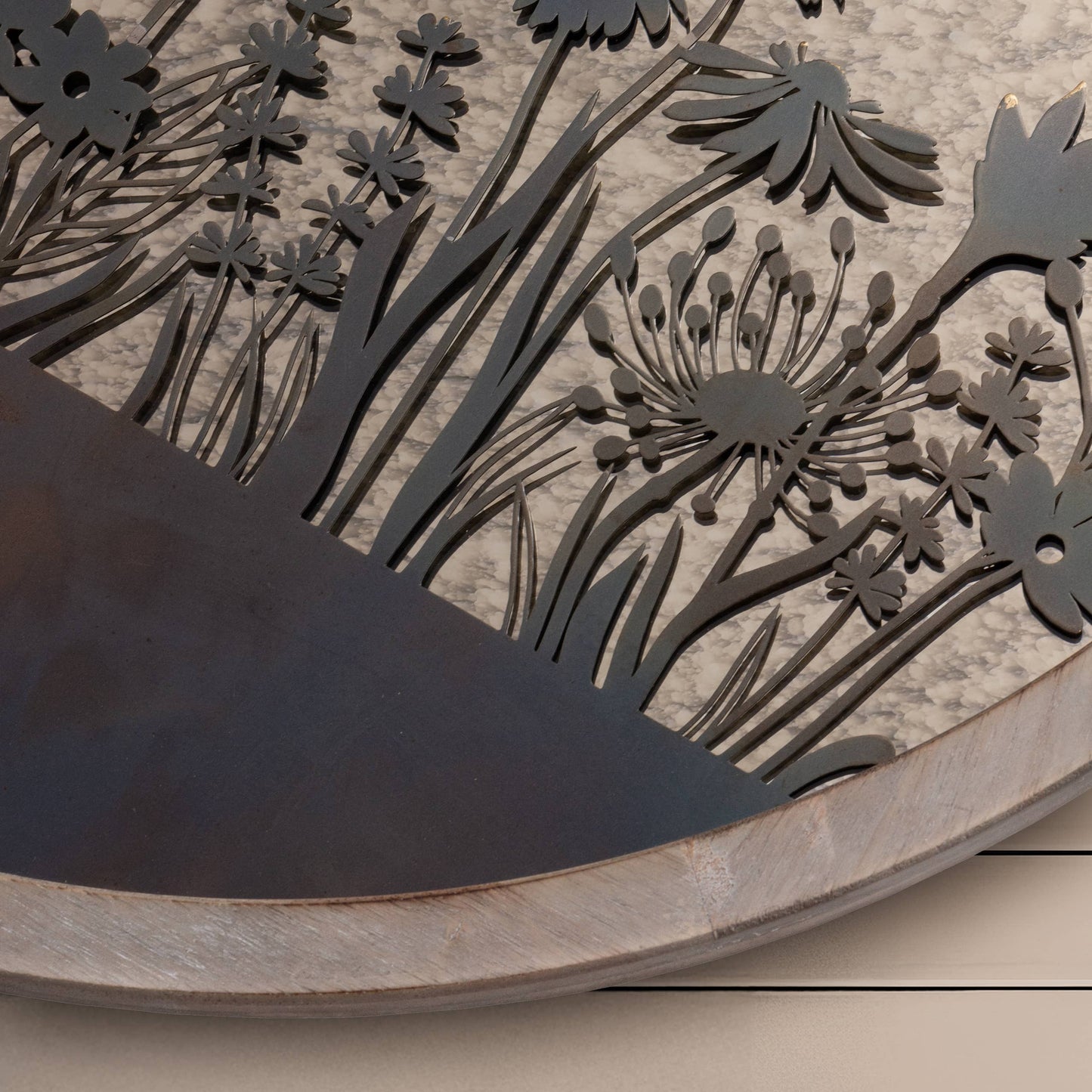 Fleur Et Faune Circle Antique Mirror Greywash