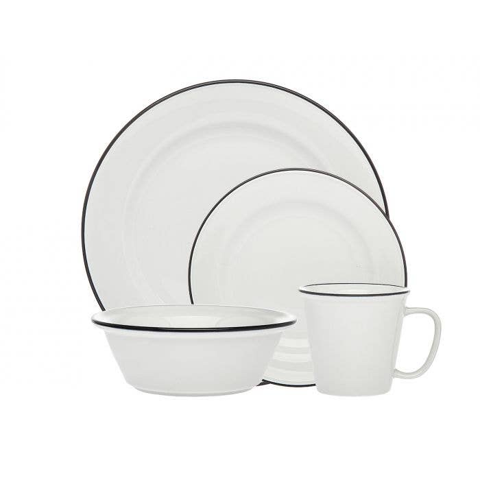 Bistro Black Band 16pc Porcela