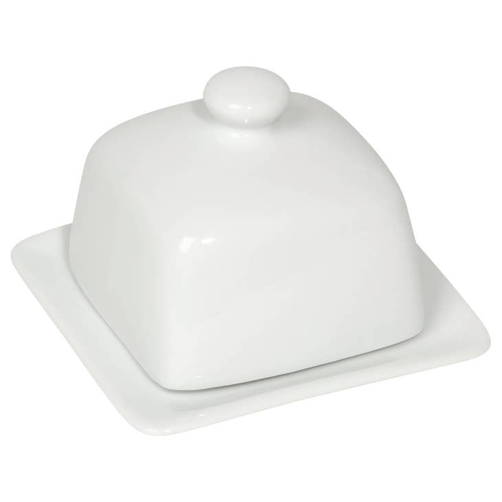 White Square Butter Dish