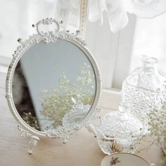 ROUND PEWTER MIRROR