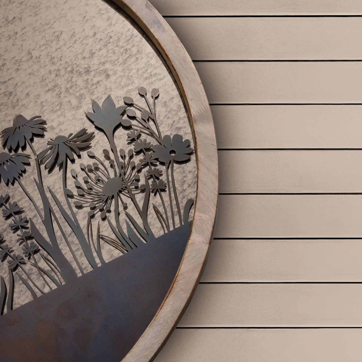 Fleur Et Faune Circle Antique Mirror Greywash