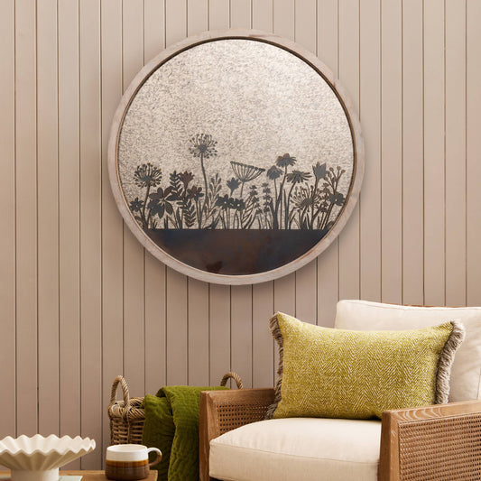 Fleur Et Faune Circle Antique Mirror Greywash