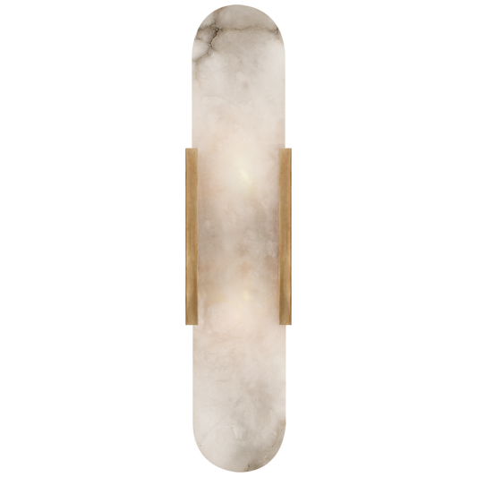 Melange Elongated Sconce in Antique-Burnished Brass with Alabaster