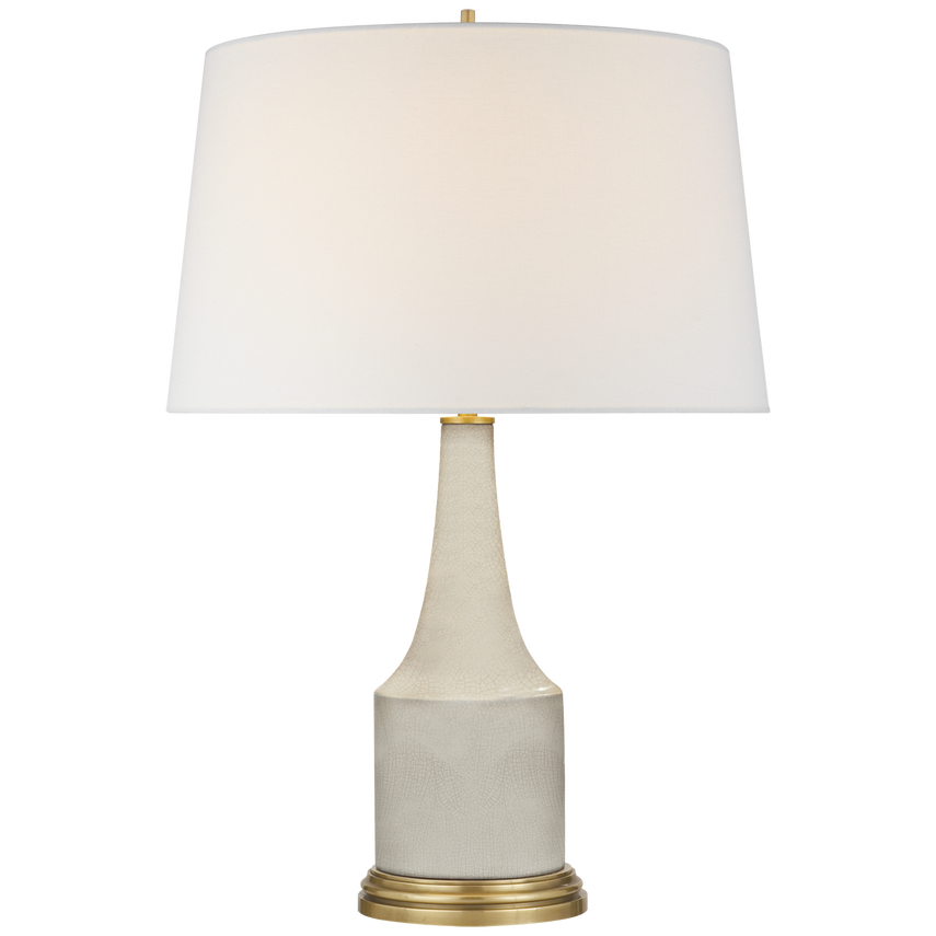 Sawyer Table Lamp in Tea Stain Porcelain with Linen Shade