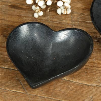 Soapstone Heart Bowl - Sm - Black