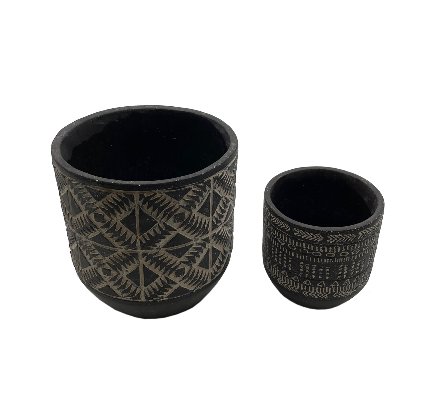 Aboriginal Rhombus Planter Black