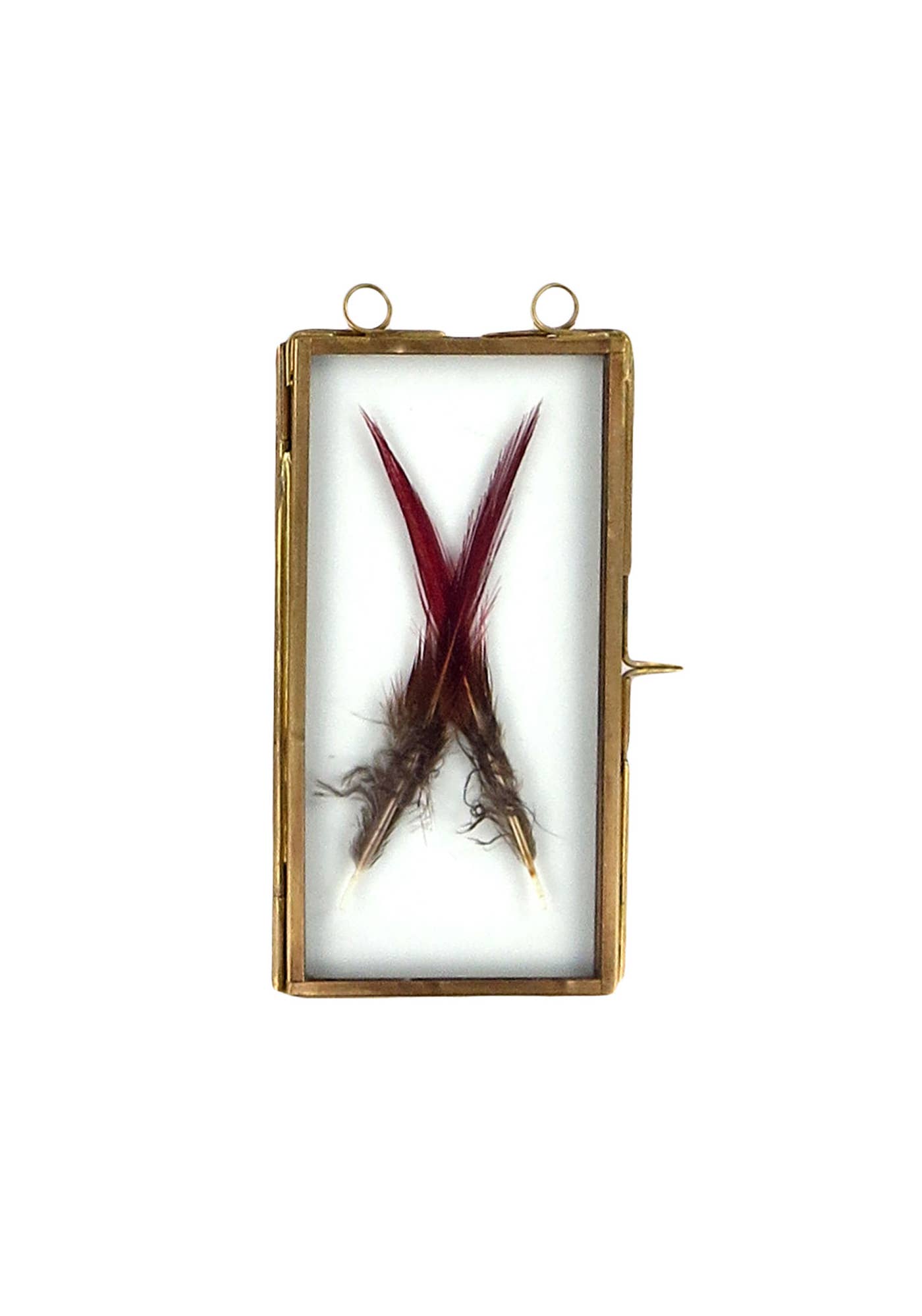 BRASS FRAME WITH HANGING LOOPS 2.5"X5"