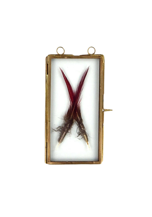 BRASS FRAME WITH HANGING LOOPS 2.5"X5"