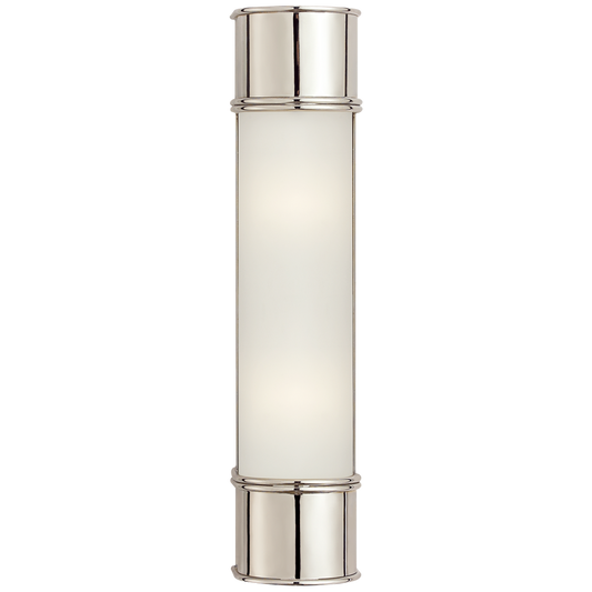 Oxford 18" Bath Sconce in Polished Nickel with Frosted Glass