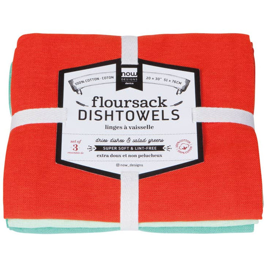 Fiesta Jade Lucite Floursack Dishtowels Set of 3