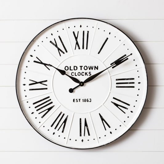 Embossed Enamel Old Town Clock