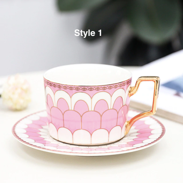 British Style Coffee Cup & Saucer Set (With Gift Box)