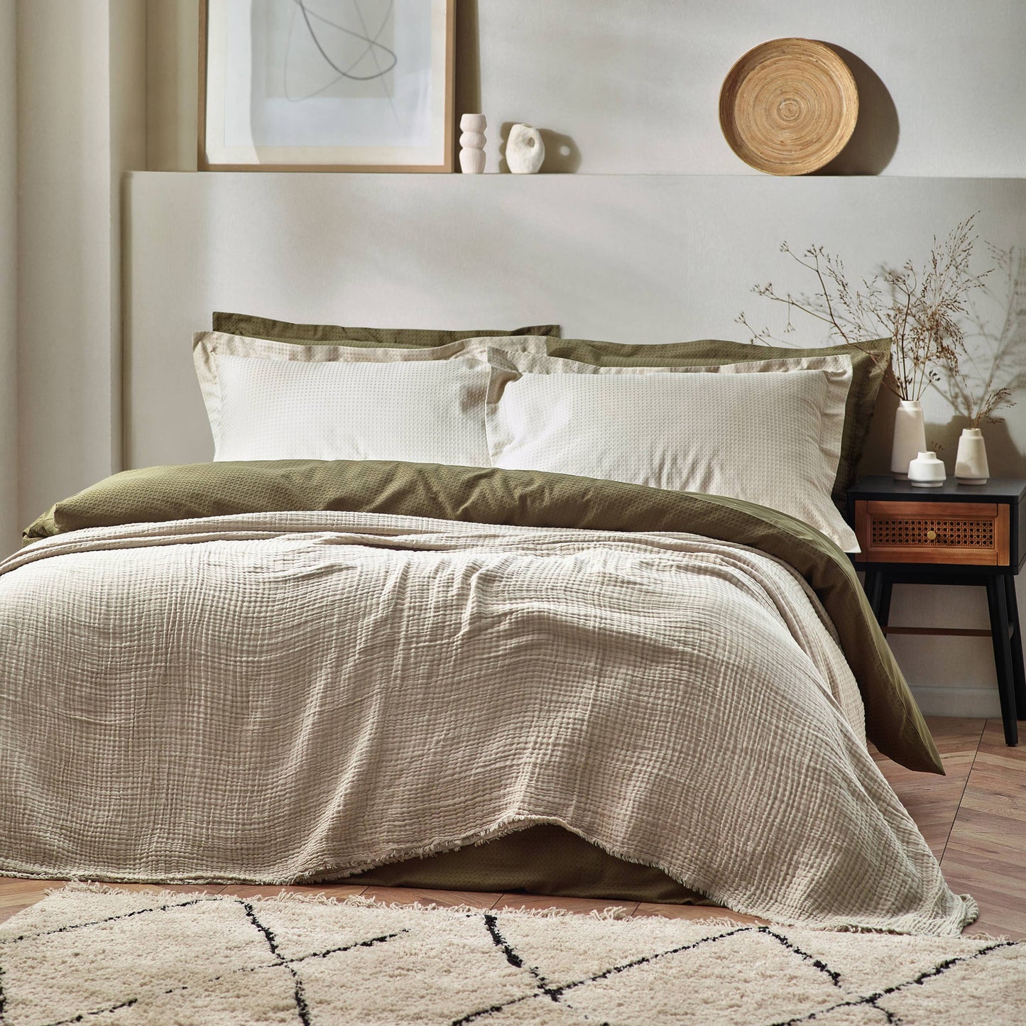 Lark Muslin Cotton Oversized Throw Natural